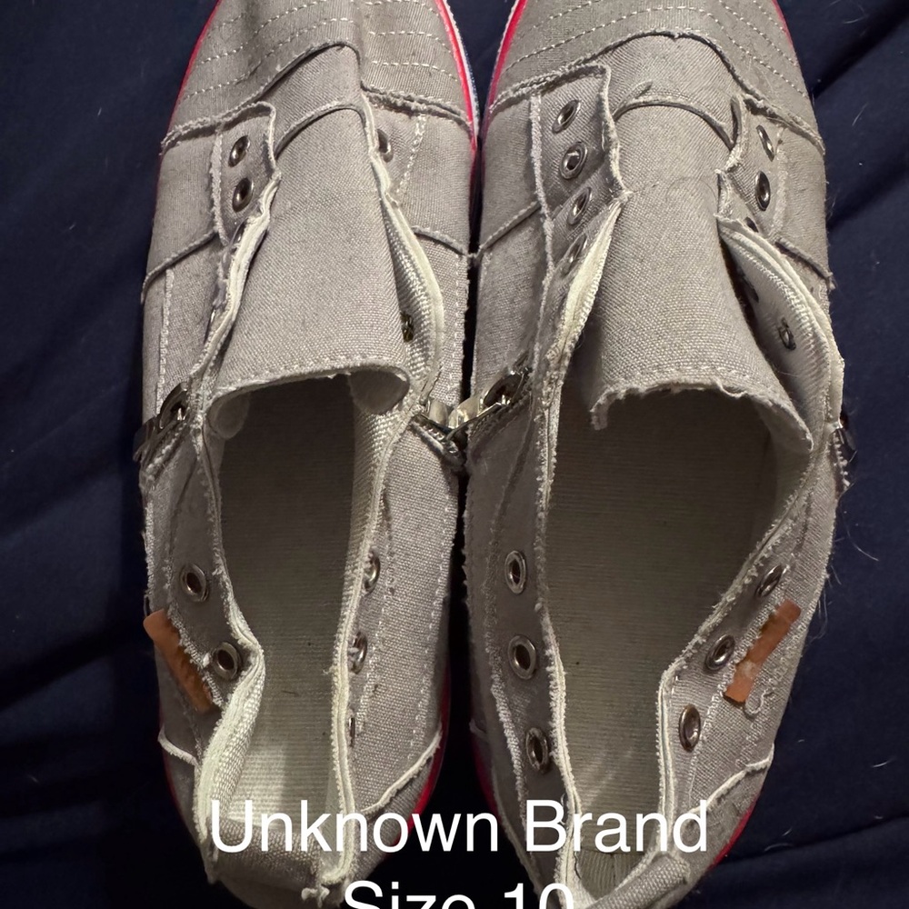 Kids Canvas Sneakers - Gray and Red